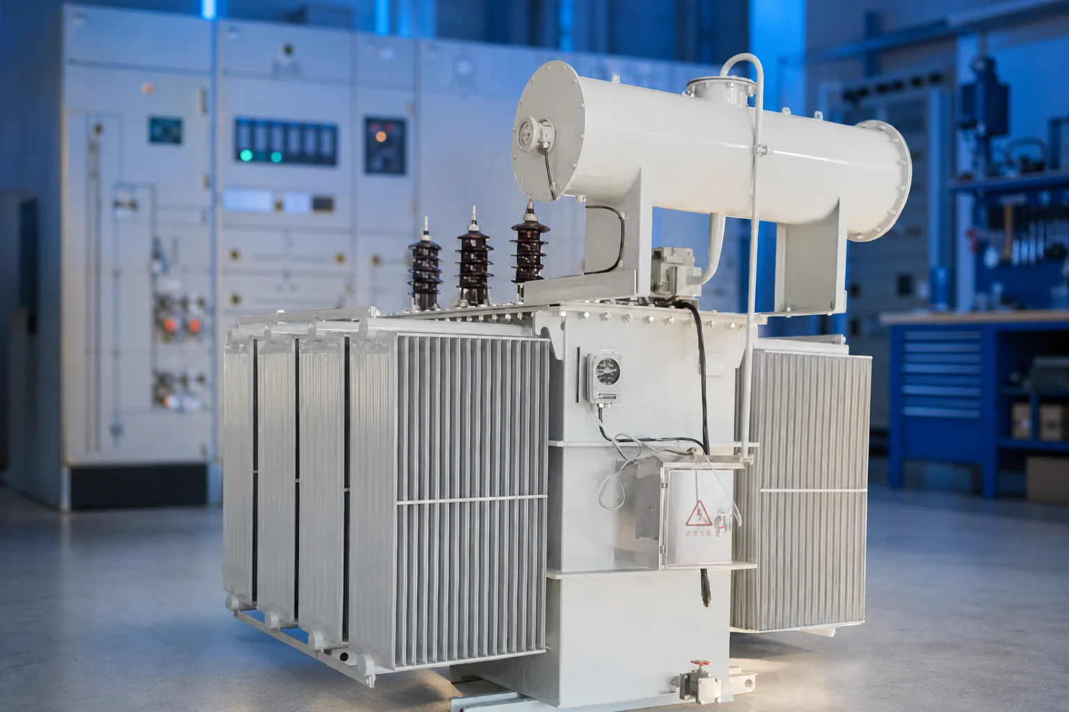 LBAJI transformer — official product photo with illustrative scene background (not a real site photo)