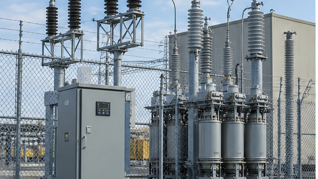 Outdoor medium voltage capacitor bank used for power factor correction