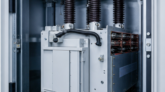 Withdrawable vacuum circuit breaker compartment in medium-voltage switchgear