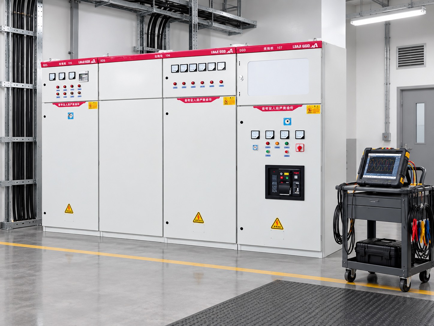 Automatic capacitor bank stages with contactors fuses reactors and power factor controller