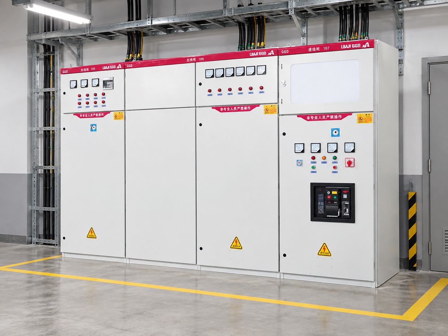LBAJI GGD switchgear with power-quality analyzer display