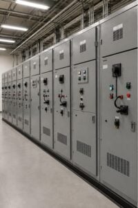 Legacy low-voltage switchgear lineup in an industrial facility