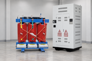 SC(B) resin-insulated dry-type transformer in an indoor electrical room