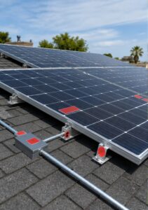 Photovoltaic array and electrical equipment marking locations