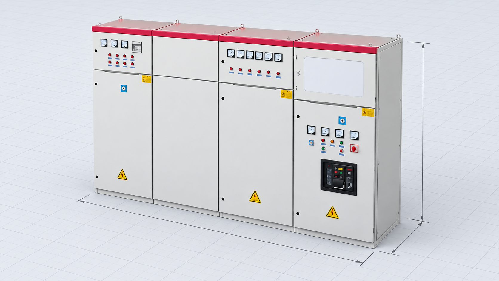 LBAJI GGD switchgear lineup used to illustrate physical equipment layout review