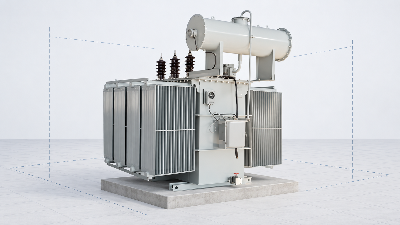 LBAJI 35 kV oil-immersed transformer shown as a conceptual model-review object