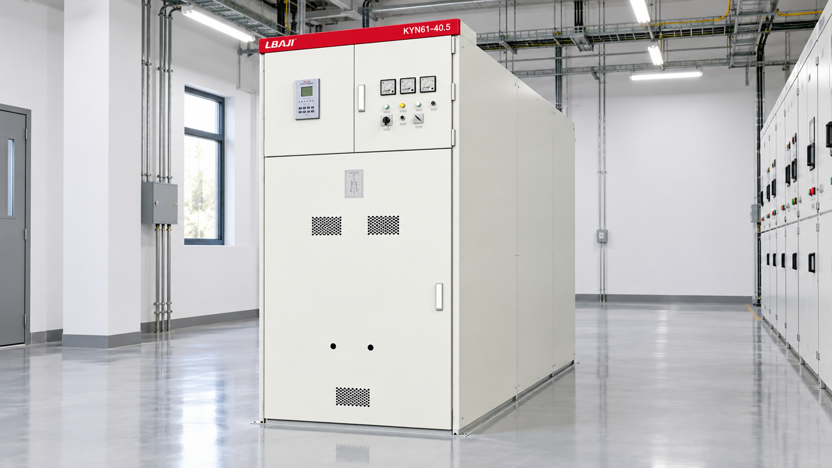 Closed KYN61-40.5 medium-voltage switchgear cabinet with unobstructed access