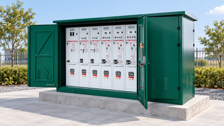 LBAJI XGW-12 green outdoor ring main cabinet above ground