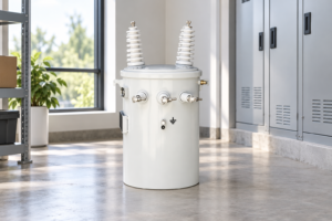 Single Phase pole mounted Transformer exterior reference for ac single phase power factor