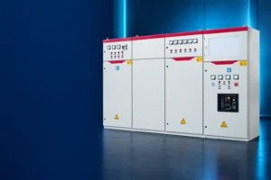 LBAJI GGD low-voltage switchgear on a navy background