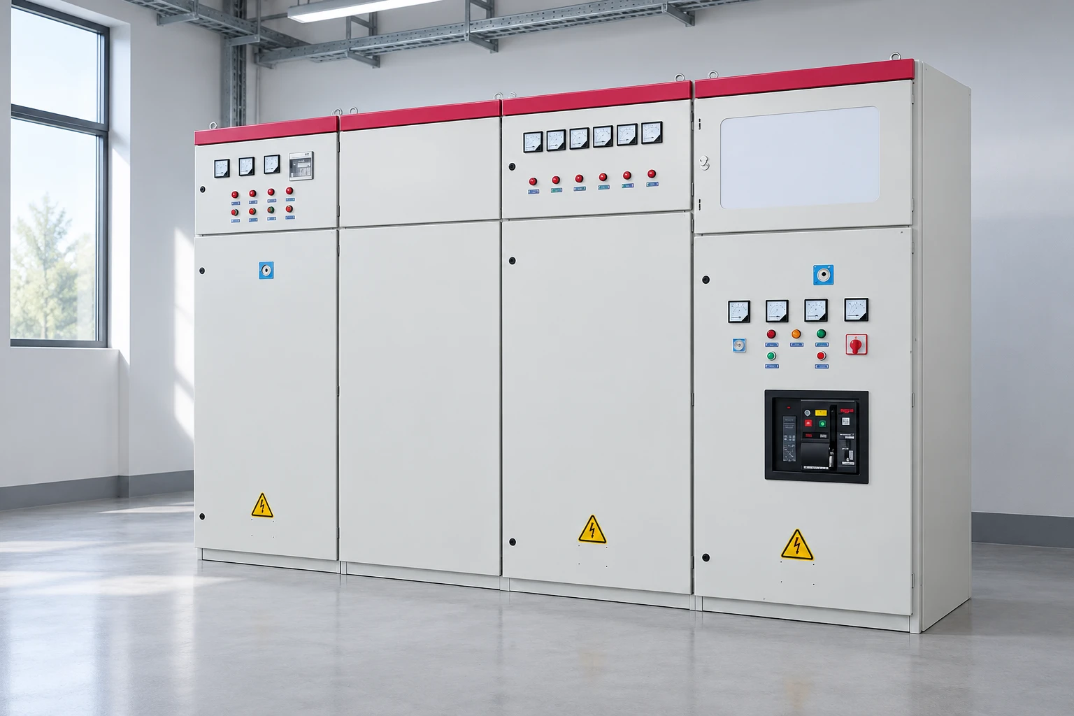 Closed LBAJI GGD switchboard with meters and controls