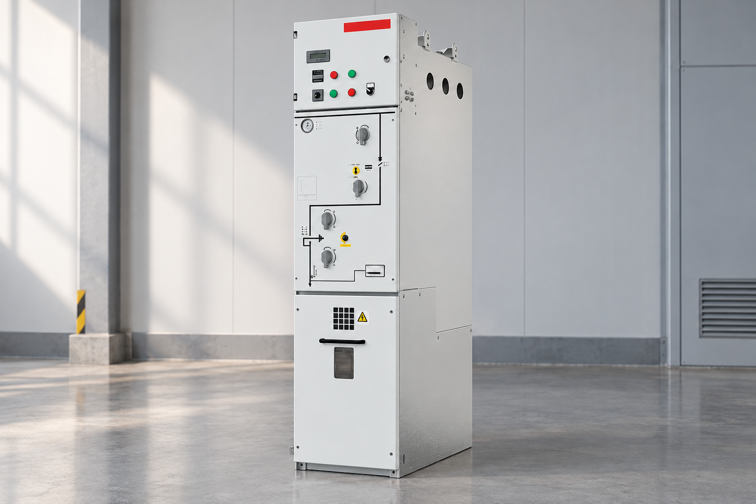 HC-40.5 Fully Insulated And Fully Sealed Ring Network Metal Switchgear exterior panel reference view