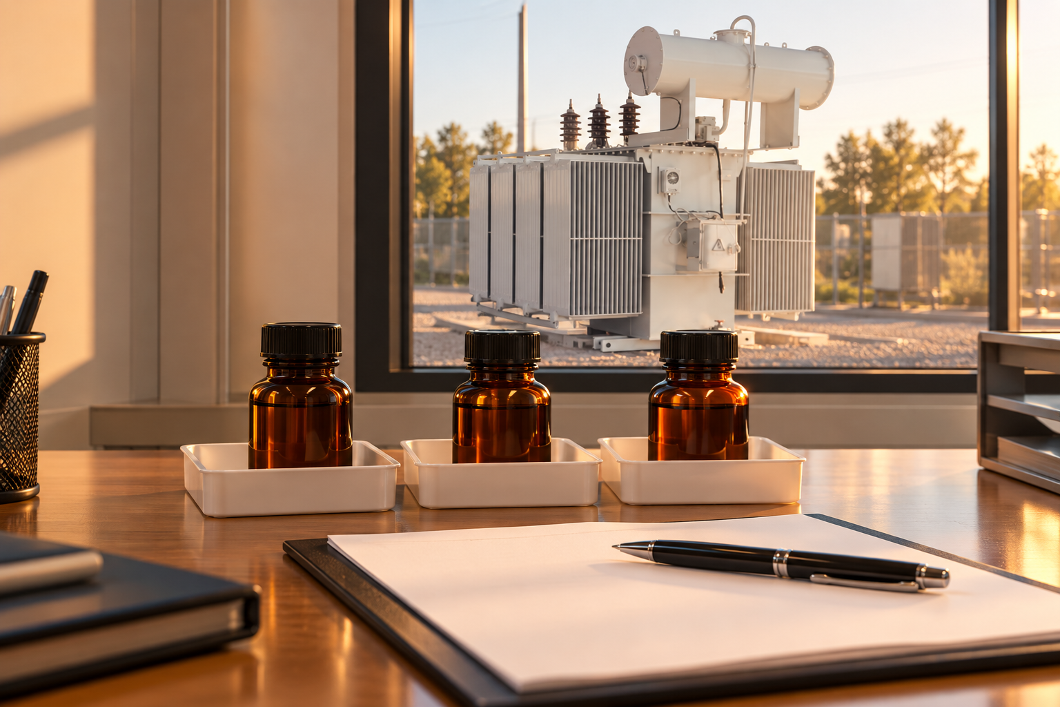 Closed sample bottles with blank traceability records